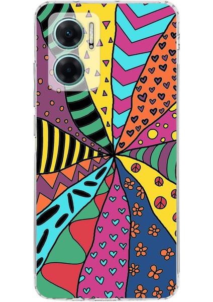 Xiaomi Redmi Note 11E ile Uyumlu Retro Color 4 Kamera Korumalı Şeffaf Kılıf
