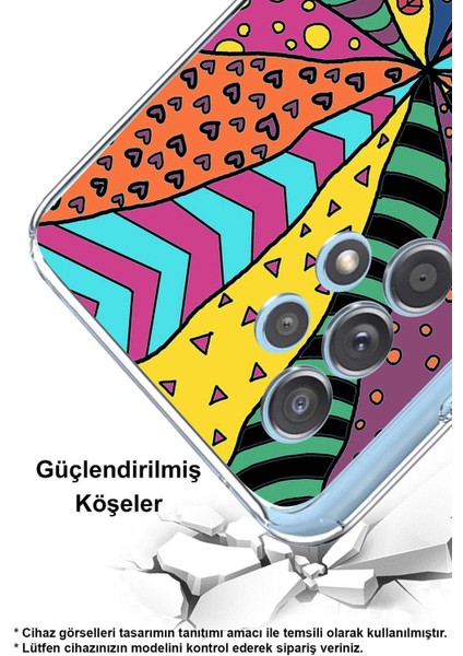 Xiaomi Redmi Note 11E ile Uyumlu Retro Color 4 Kamera Korumalı Şeffaf Kılıf
