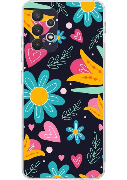 Samsung Galaxy A32 ile Uyumlu Retro Color 1 Kamera Korumalı Şeffaf Kılıf