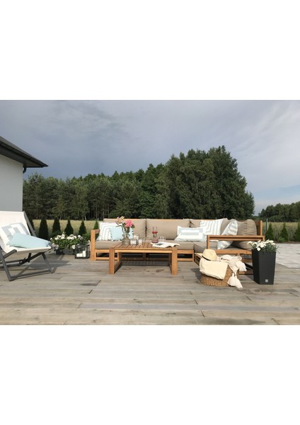 Anika Bahçe Balkon Teras Ahşap Köşe Takımı