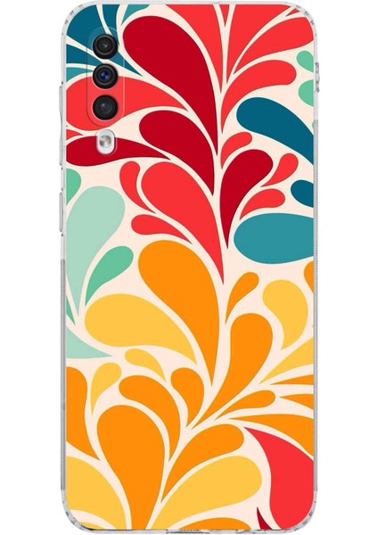 Samsung Galaxy A30S ile Uyumlu Retro Color 5 Kamera Korumalı Şeffaf Kılıf