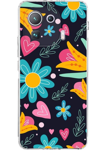 Xiaomi Mi 11 Pro ile Uyumlu Retro Color 1 Kamera Korumalı Şeffaf Kılıf