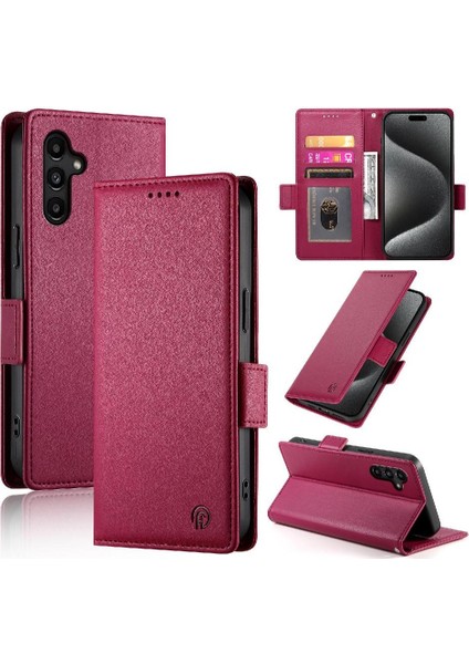 Samsung Galaxy A15 Iş Cüzdan Günlük Kullanım Flip Kart Yuvaları Için Flip Case (Yurt Dışından)