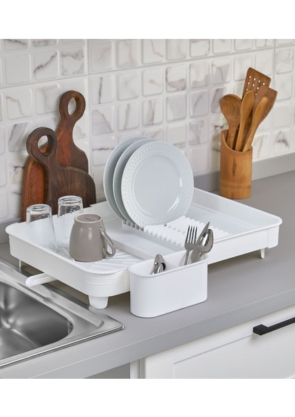 Tekno Trust 36 X 46 Açılır Kapanır Sürgülü Bulaşıklık Beyaz Beyaz Plastik