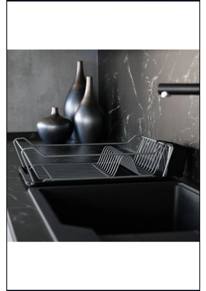 Tekno Trust Gri Ömür Boyu Kesinlikle Paslanmaz Bulaşıklık Bulaşık Sepeti Bulaşık Kurutma Sepeti Tezgah Üstü Kurutmalık