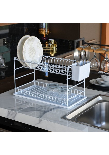 Tekno Trust Beyaz Beyaz Pe Kaplama Paslanmaz Iki Katlı Modüler Tabaklık/ Bulaşıklık (50 Cm) Metal fiyatları