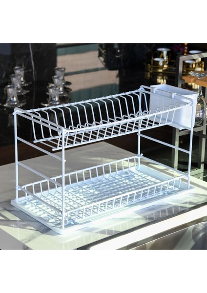 Tekno Trust Beyaz Beyaz Pe Kaplama Paslanmaz Iki Katlı Modüler Tabaklık/ Bulaşıklık (50 Cm) Metal modelleri