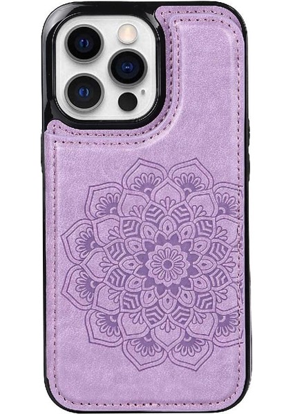 IPhone 15 Için Kart Tutucu Kılıf ile Cüzdan Pro Max Flip Darbeye Mandala (Yurt Dışından)