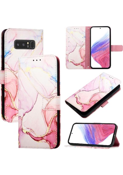 Samsung Galaxy Not 8 Için Kılıf Kickstand Pu Deri Cüzdan Mermer Desen (Yurt Dışından) indirimleri