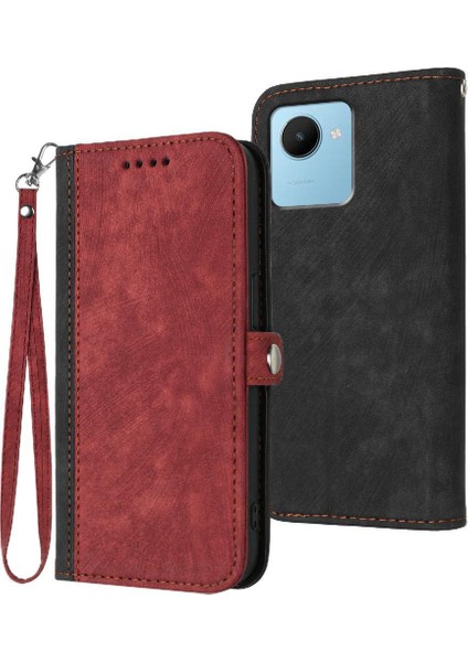 Realme C30 Pu Deri Manyetik Kapatma Flip Folio Kitap Kickstand Için Kılıf (Yurt Dışından)