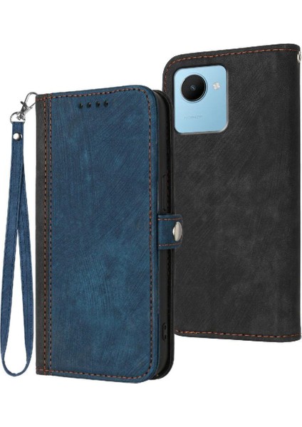 Realme C30 Pu Deri Manyetik Kapatma Flip Folio Kitap Kickstand Için Kılıf (Yurt Dışından)