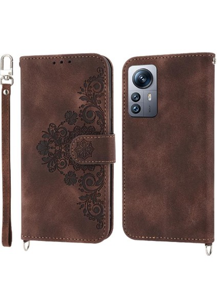 Xiaomi 12 Lite Kabartmalı Bileklik Çoklu Kredi Kartı Yuvaları Için Flip Case (Yurt Dışından)