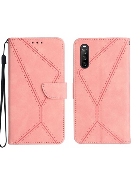 Sony Xperia 10 Vı Dikiş Için Flip Case Kabartmalı Yüksek Kaliteli Tpu Yumuşak (Yurt Dışından)