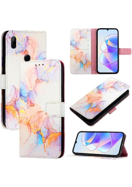 Huawei Y9 Başbakan 2019 Mermer Desen Cüzdan Pu Deri Kickstand (Yurt Dışından)