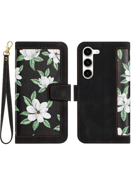 Samsung Galaxy S23 Kickstand Manyetik Kapatma Pu Deri Için Cüzdan Kılıf (Yurt Dışından)