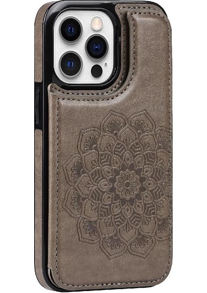 IPhone 15 Için Kart Tutucu Kılıf ile Cüzdan Pro Max Flip Darbeye Mandala (Yurt Dışından)