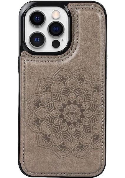 IPhone 15 Için Kart Tutucu Kılıf ile Cüzdan Pro Max Flip Darbeye Mandala (Yurt Dışından)