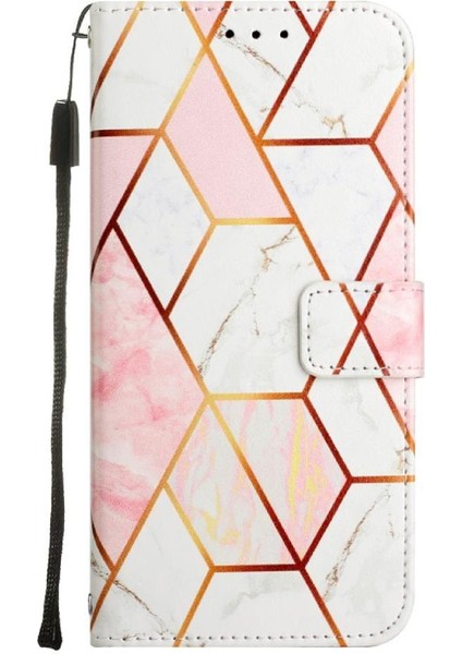 Samsung Galaxy J3 2017 Cüzdan Pu Deri Mermer Desen Kickstand (Yurt Dışından)