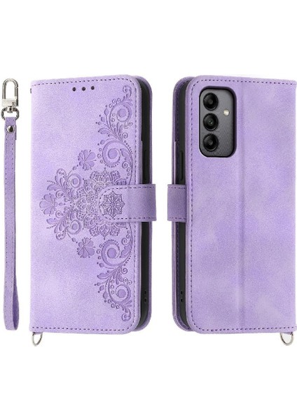 Samsung Galaxy A05S Çoklu Kredi Kartı Yuvaları Kabartmalı Flip Case (Yurt Dışından)
