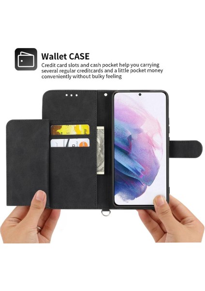 Samsung Galaxy S21 Fe Kabartmalı Darbeye Bileklik Çoklu Için Flip Case (Yurt Dışından)