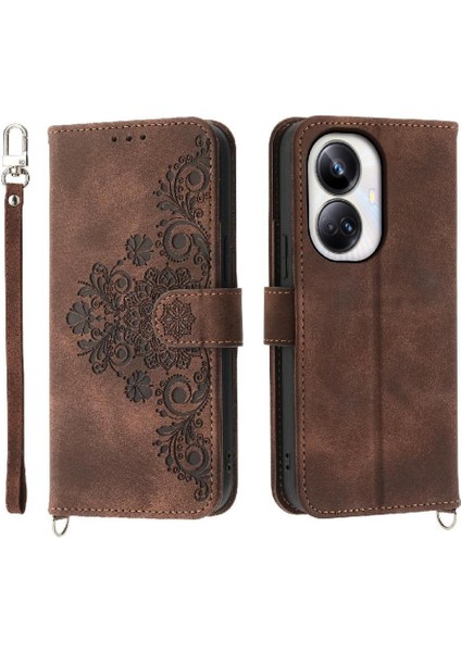 Realme 10 Pro Artı 5g Darbeye Dayanıklı Kabartmalı Bileklik Çoklu Için Flip Case (Yurt Dışından)