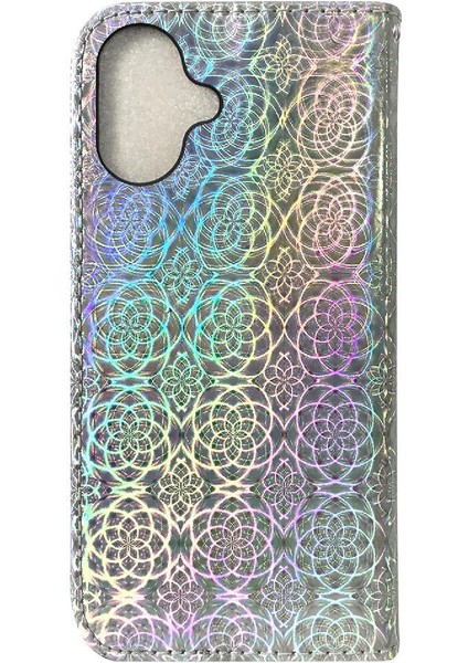 IPhone 16 Için Flip Case Cüzdan Kılıf Glitter Renkli Standı Tutucu Kart Pu (Yurt Dışından)