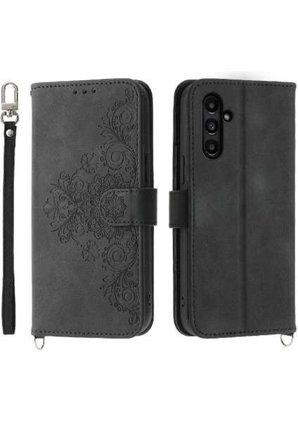 Samsung Galaxy A15 Kabartmalı Darbeye Bileklik Çoklu Için Flip Case (Yurt Dışından)