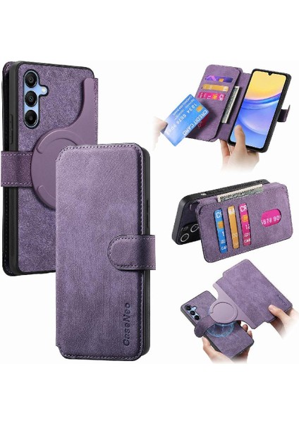 Samsung Galaxy A25 Retro Kart Standı Cüzdan Mıknatıs Koruyucu Için Flip Case (Yurt Dışından)