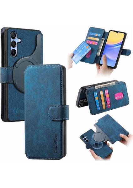 Samsung Galaxy A25 Retro Kart Standı Cüzdan Mıknatıs Koruyucu Için Flip Case (Yurt Dışından)