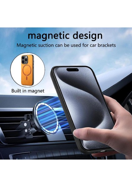 IPhone 15 Için Flip Case Pro Kablosuz Şarj Ince Hafif Magsafe Araba (Yurt Dışından)