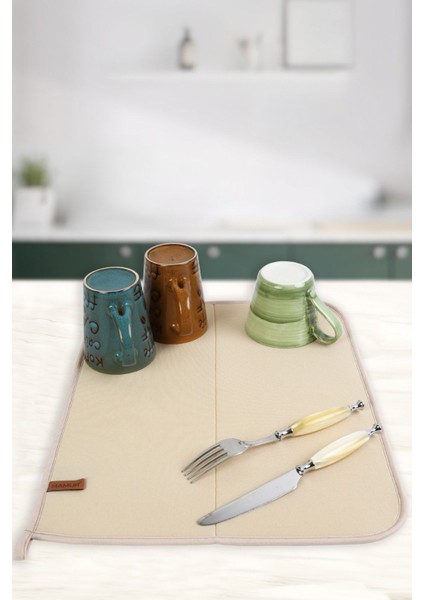 Tekno Trust 36 X 46 Cm Bulasik Kurutma Mati Kurulama Bezi Kurutma Örtüsü Tezgah Üstü Bej Silikon Sarı fiyatları