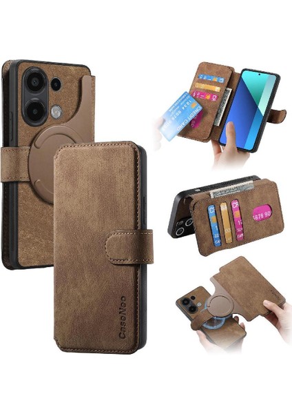 Xiaomi Redmi Not 13 Için Flip Case 4g Cüzdan Mıknatıs Koruyucu Malzeme (Yurt Dışından)