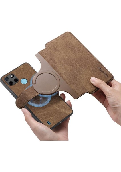 Realme C21Y Cüzdan Kart Standı Mıknatıs Koruyucu Malzeme Retro Için Flip Case (Yurt Dışından) indirimleri