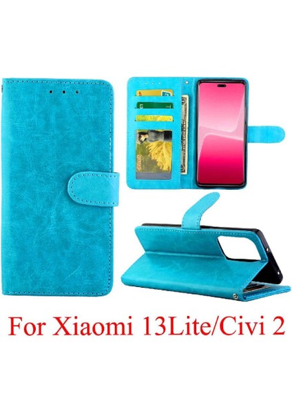 Xiaomi 13 Lite Için Flip Case Darbeye Manyetik Kapatma Pu Deri Kart (Yurt Dışından)