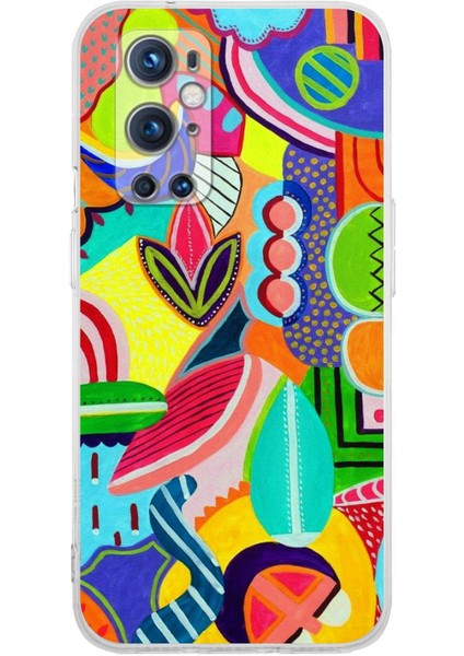 One Plus 9 Pro ile Uyumlu Retro Color 6 Kamera Korumalı Şeffaf Kılıf