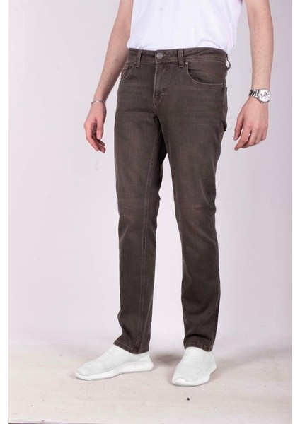 Big Rodoc Regular Fit Kahverengi Likralı Erkek Jean PANTOLON-6776