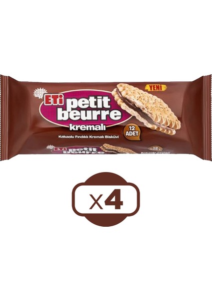 Kakaolu Fındık Kremalı Petibör Bisküvi 270 gr x 4 Adet