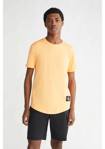 Erkek Yuvarlak Yaka Turuncu T-Shirt