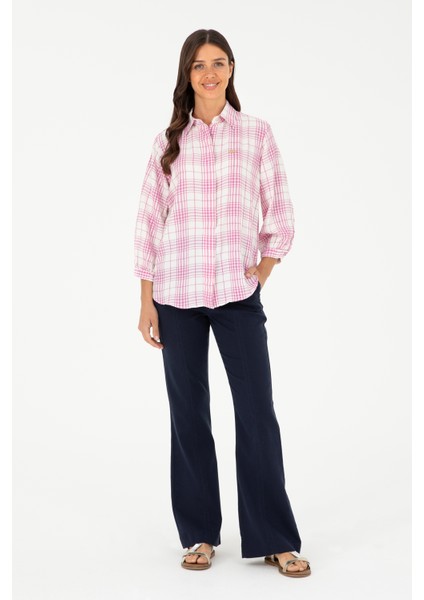 Kadın Menekşe Gömlek Desenli 50288652-VR037 fırsatları