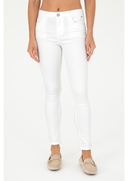 Kadın Beyaz Pantolon (Kanvas-Chino) 50281692-VR013
