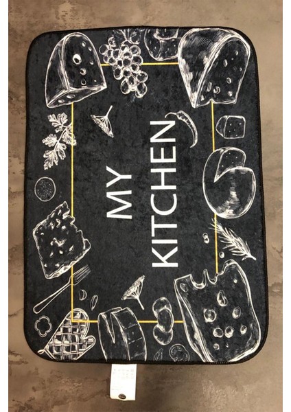 Tekno Trust Siyah Bulaşik Kurutma Matı Kurulama Kurutma Örtüsü Tezgah Üstü Bulaşıklık 40 X 50 Cm Yıkanabilir