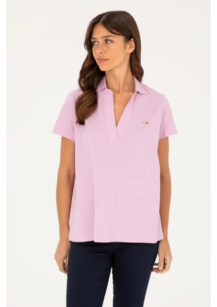 U.S. Polo Assn. Kadın Pembe Tişört Basic 50285853-VR041