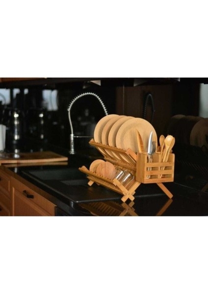 Tekno Trust Beyaz Enda Kaşıklıklı Bulaşık Sepeti Bambu modelleri