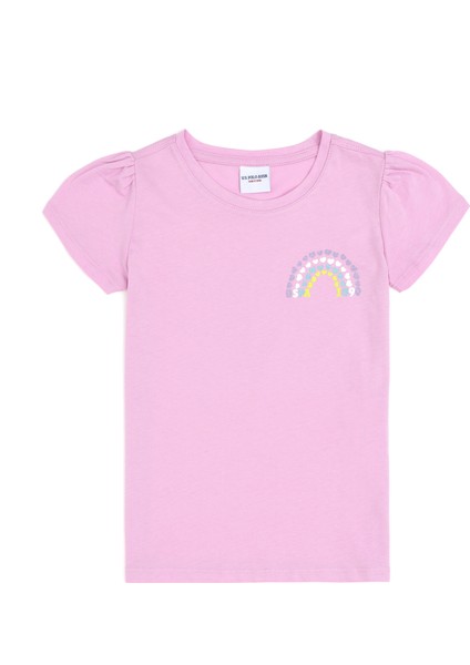 U.S. Polo Assn. Kız Çocuk Pembe Basic T-Shirt 50294763-VR041