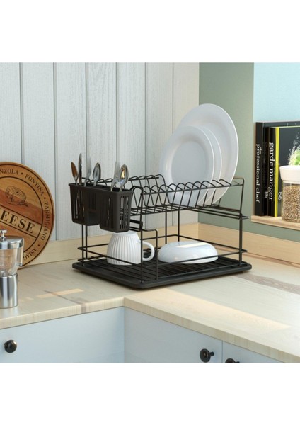 Tekno Trust Paslanmaz Çelik Iki Katlı Modüler Tabaklık Bulaşıklık Mat Siyah KB010 Siyah 35 x 45 modelleri