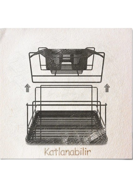 Tekno Trust Paslanmaz Çelik Iki Katlı Modüler Tabaklık Bulaşıklık Mat Siyah KB010 Siyah 35 x 45 indirimleri