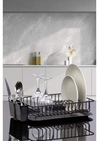 Tekno Trust Siyah Siyah Tek Katlı Modern Tabaklık Bulaşıklık modelleri