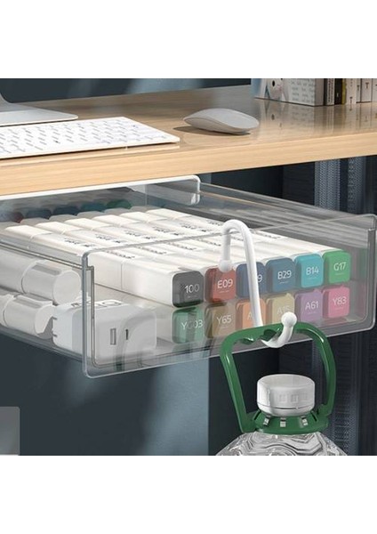 Desk Çekmecesi Depolama Kutusu, Masa Tabanı Çekmecesi Dolabı, Büyük Kapasiteli Ofis Görünmez Raf (Yurt Dışından) fırsatları