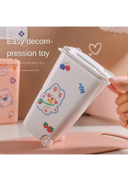 Yaratıcı Masaüstü Küçük Çöp Kutusu, Kapaklı Sevimli Karikatür Kalem Tutucu, Masa Kağıdı Sepeti Ev Depolama Kovası (Yurt Dışından) modelleri