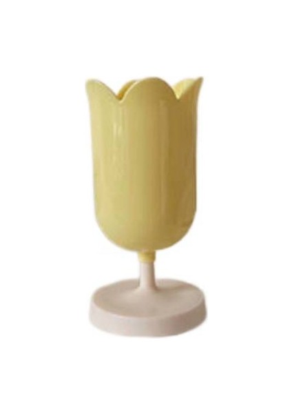 Lale Petal Kalem Tutucu, Masaüstü Depolama Makyaj Fırçası Kovası, Dekoratif Küçük Süsler Öğrenci Kalem Sahibi (Yurt Dışından)